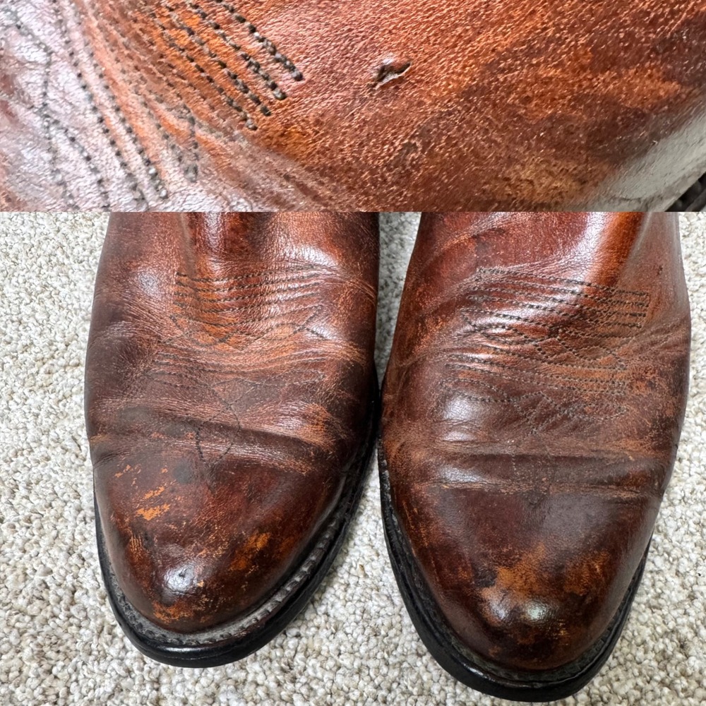 Vintage Frye 2355 Leather Western Cowboy Boots Brown Women's 9.5D - Picture 8 of 10